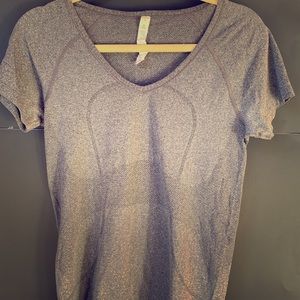Lululemon Gray Short Sleeve Workout Top